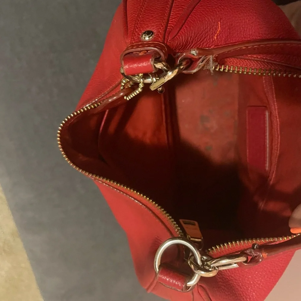 Coach Harley East West Hobo Large Red Hand Bag with Gold Hardware - Picture 11 of 11